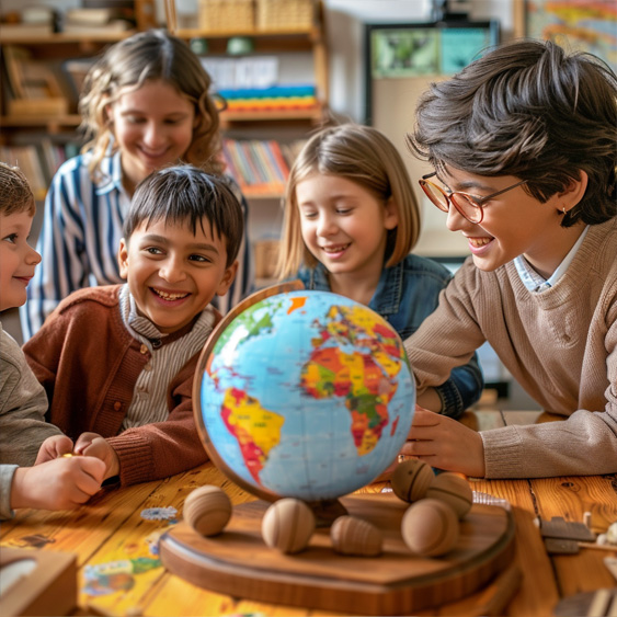 3 forêts Montessori School - élémentaires - Groupe au travail