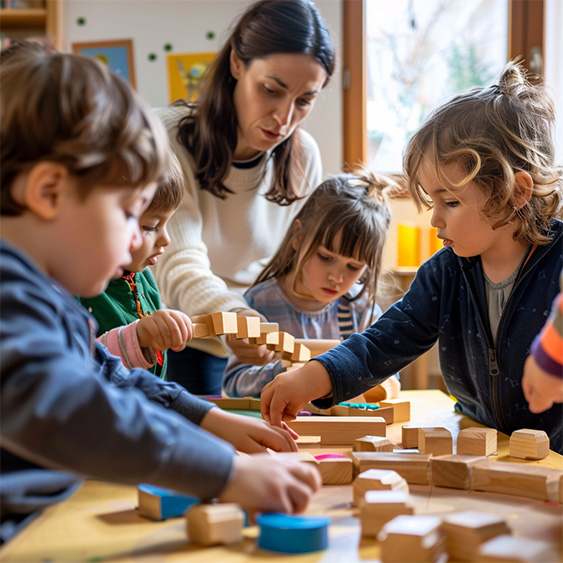 3 forêts Montessori School - maternelles - Groupe au travail